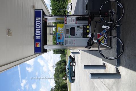 Fueling up the bike