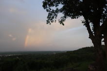 A rainbow over Van Buren. 