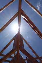 Roof trusses against the sun. 