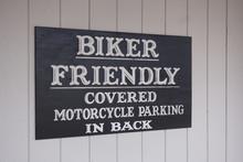 "Biker friendly - covered parking in back"